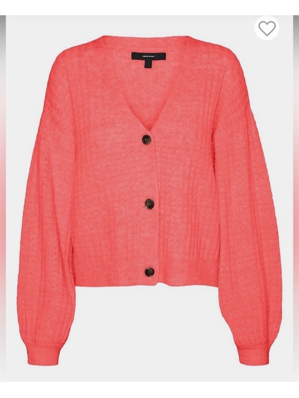 Vero Moda Coral Button-Up V-Neck Knit Cardigan